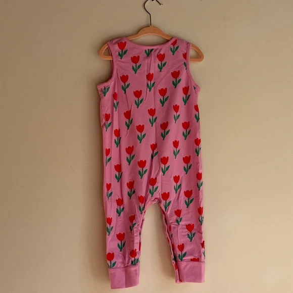 HANNA ANDERSSON - Pink Floral Sleeveless Baby Jumpsuit - Picture 4 of 5